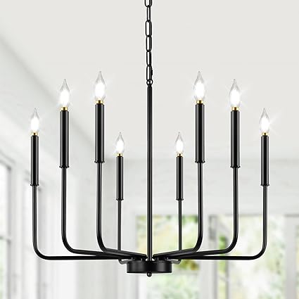 8-Light Black Chandelier