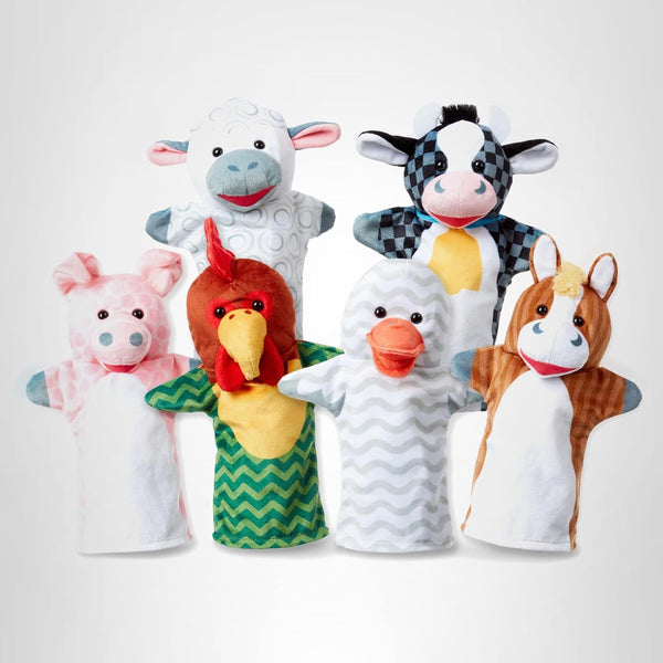 Set of 6 Melissa & Doug Barn Buddies Hand Puppets