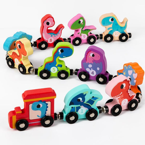 Magnetic Wooden Train Set for Toddlers