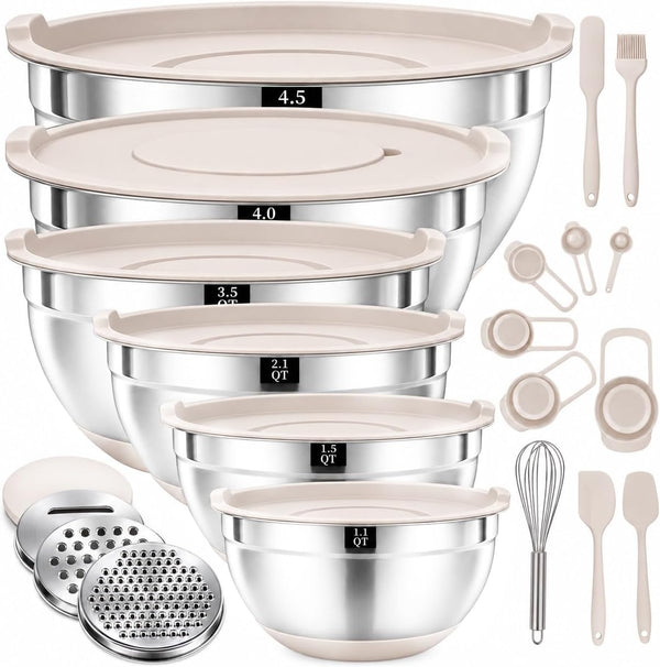 21 Pcs Mixing Bowls with Lids Set