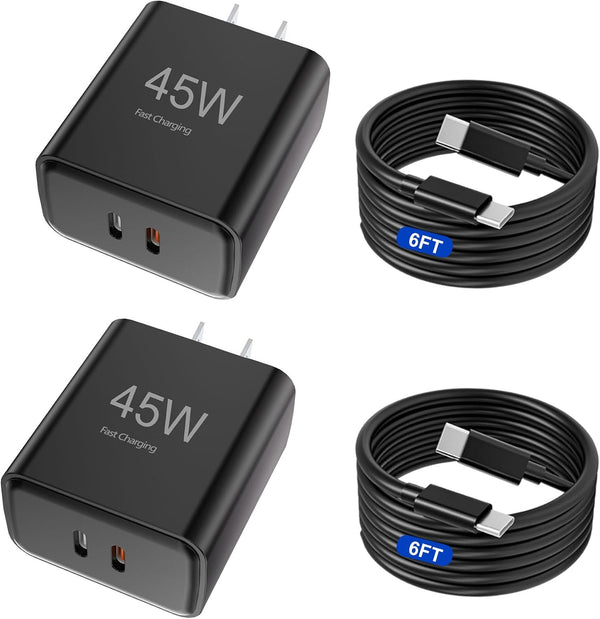 45W Fast USB C Wall Charger with 6FT Cable