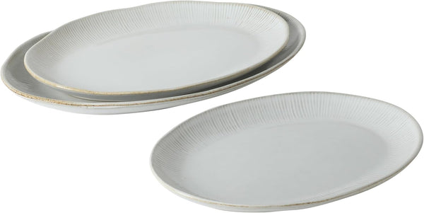 Gibson Elite Sandy Pines 3 Piece Oval Platter Set