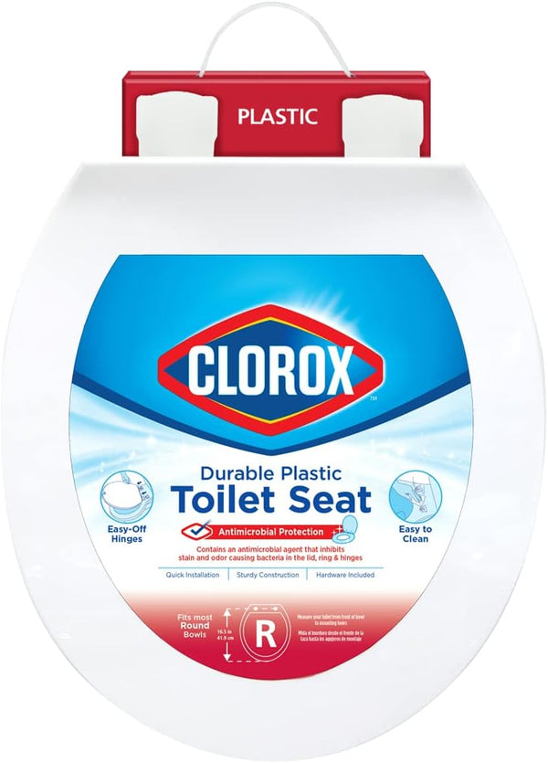 Clorox Beveled Plastic Toilet Seat with Easy-Off Hinges