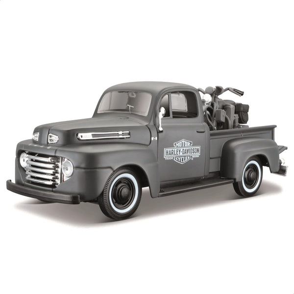 Maisto 1948 Ford F-1 Pickup & 1942 Harley-Davidson WLA Diecast Set