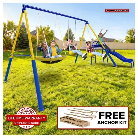 Sportspower Super Saucer Swing Set With Slide