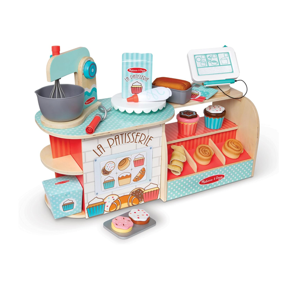 39-Piece Melissa & Doug Wooden La Patisserie Bakery with FSC-Certified Materials