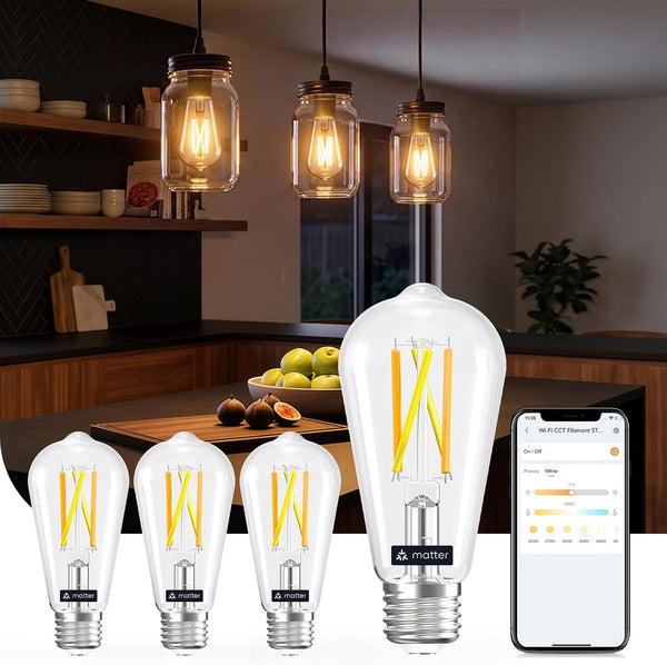 4-Pack Smart Edison Light Bulbs