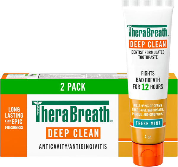 2 Tubes TheraBreath Deep Clean Toothpaste