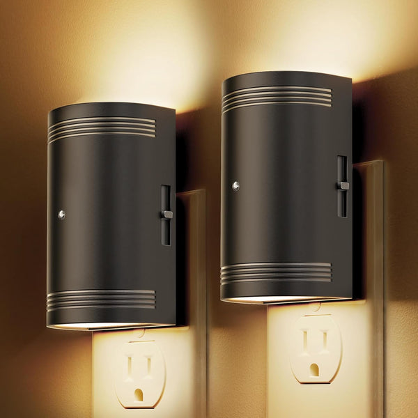 2 Pack Dimmable Plug-In LED Night Lights Sensor