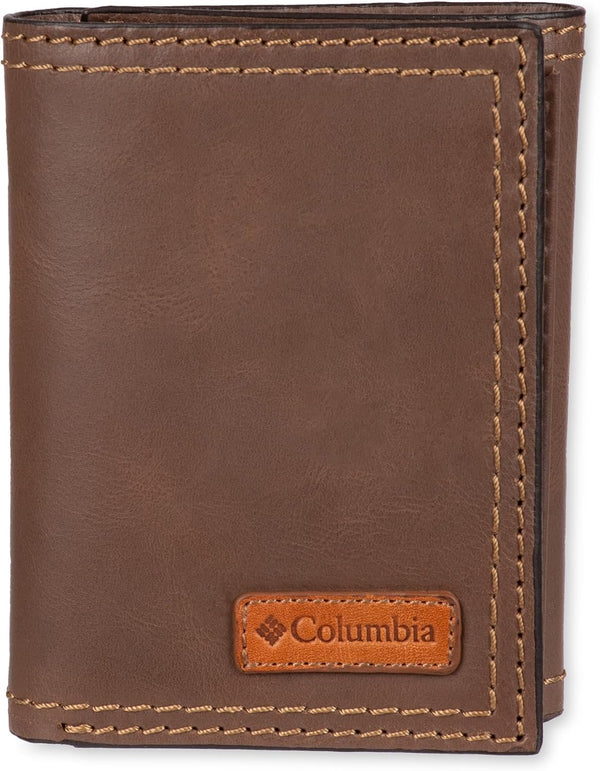 Columbia Men's Leather RFID Trifold Wallet
