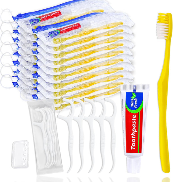 100 Pcs Disposable Toothbrushes with Toothpaste