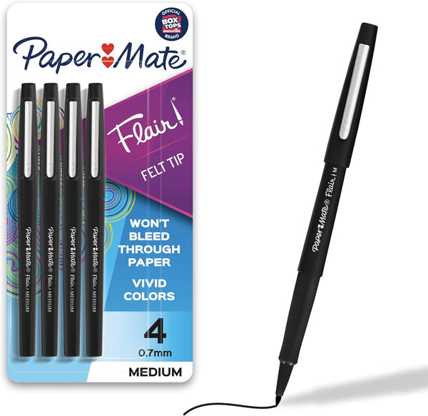 4 Paper Mate Flair Felt Tip Pens
