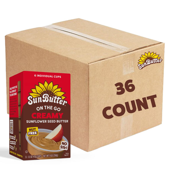 36 Count SunButter Creamy Sunflower Butter to Go Cups