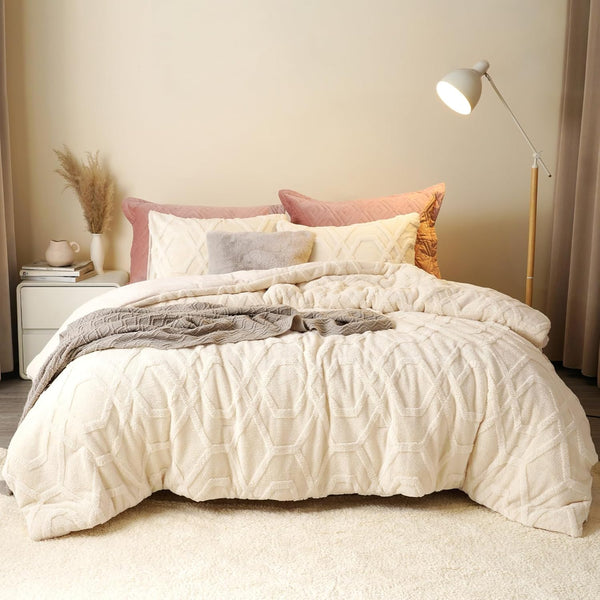 Warm Sherpa Fleece Twin Comforter Set