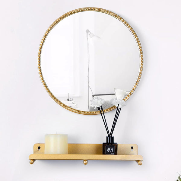 Entryway Mirror with Shelf and Key Holder