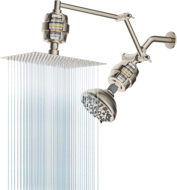 Metal Rain Filtered Shower Head Combo