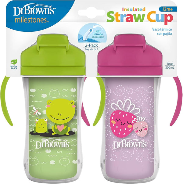 2-Pack Dr. Brown's Milestones Insulated Sippy Cups