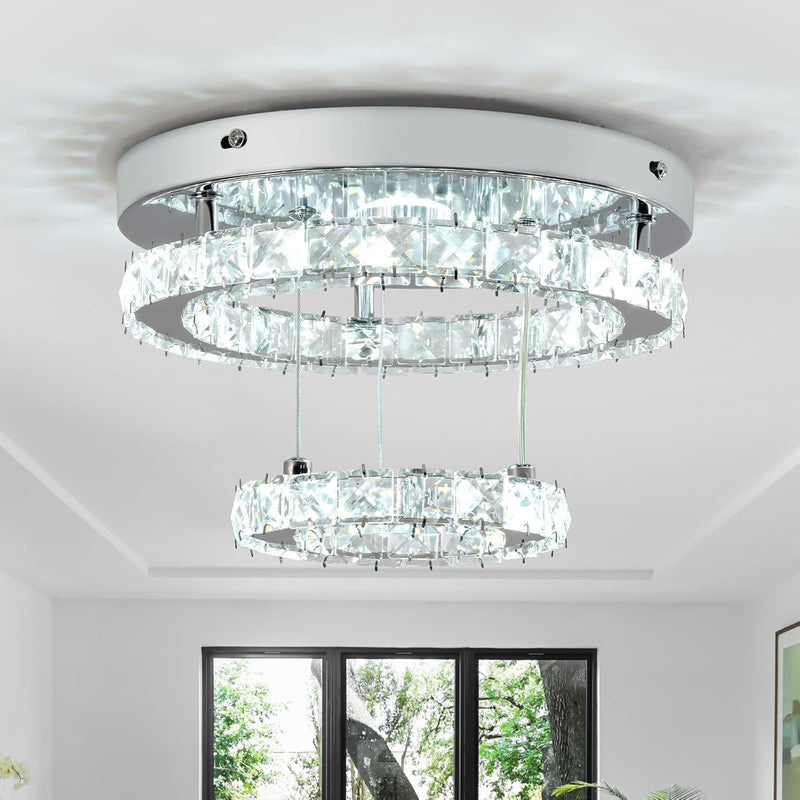 2-Layer Round Crystal LED Ceiling Light