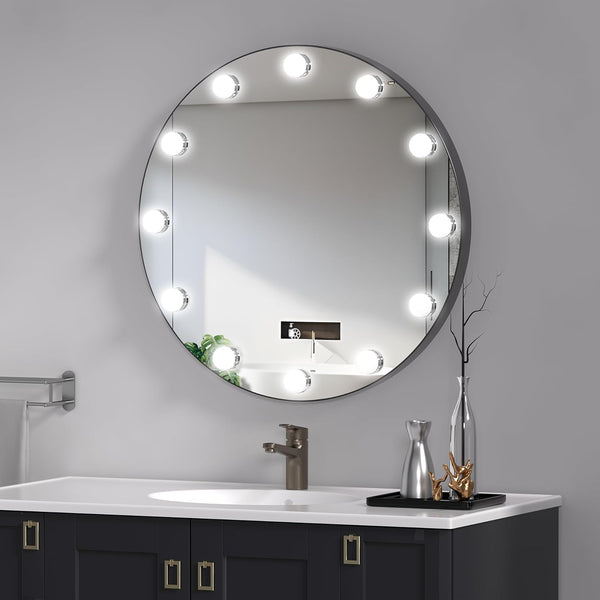 24-Inch Round Bathroom Mirror with Lights