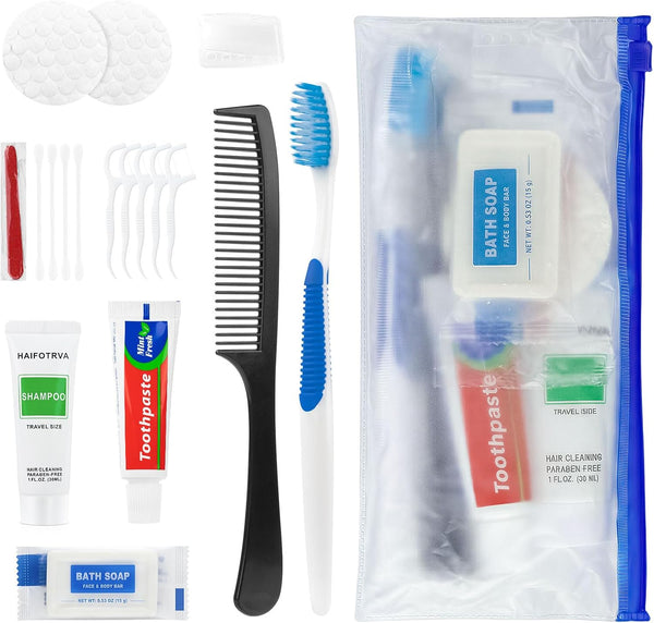 5-Pack 7-in-1 Travel Toiletries Kit Set