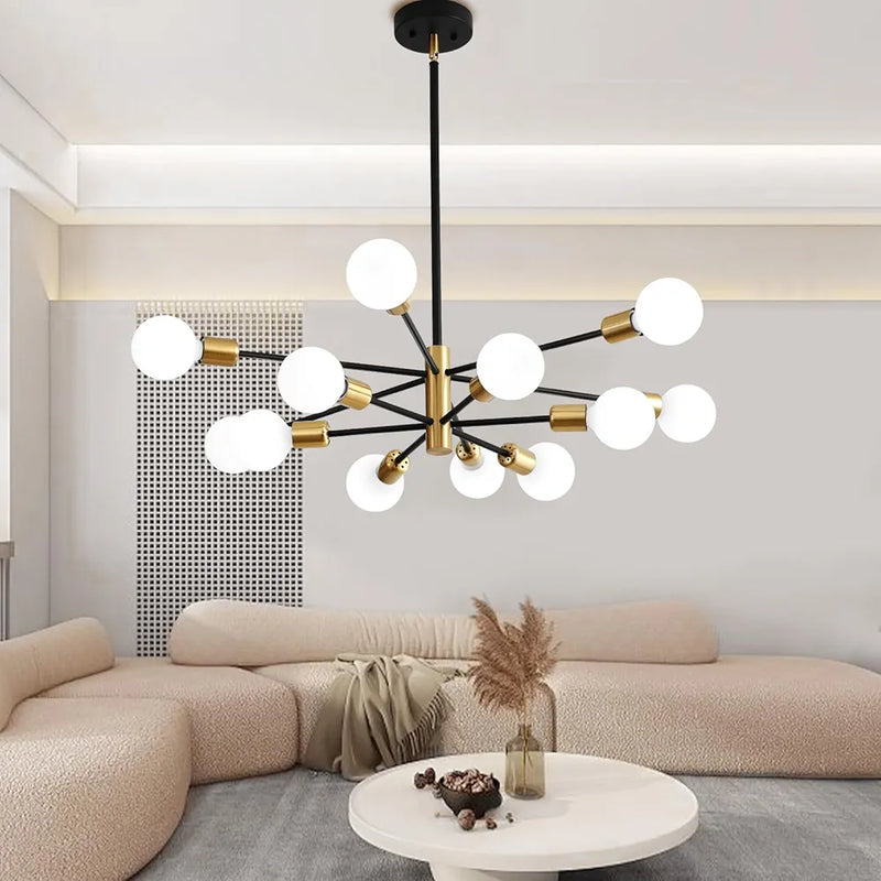 Sputnik Chandeliers Black and Gold Chandelier