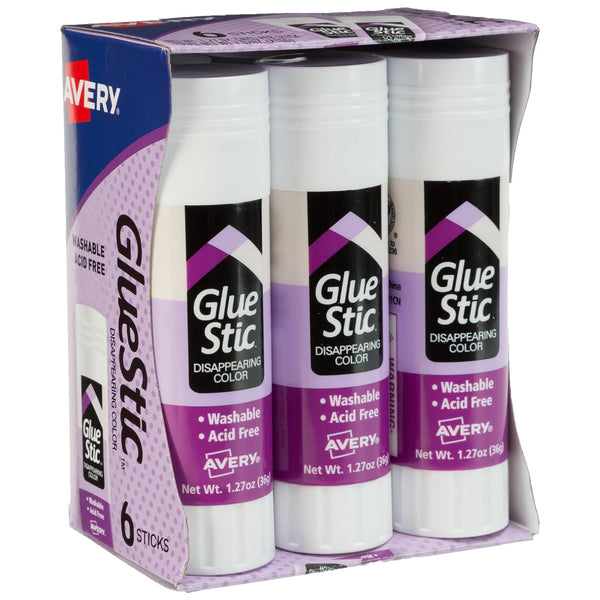 6 Avery Glue Sticks