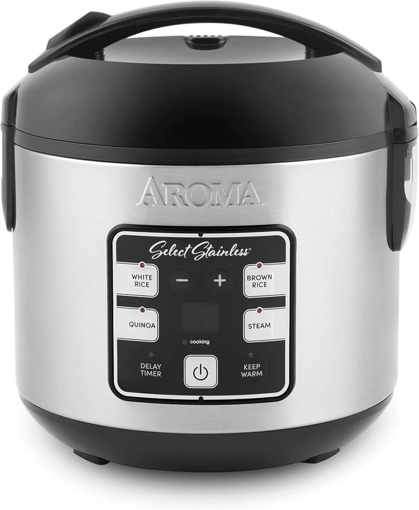 4-Cup (Uncooked) AROMA Stainless Steel Rice Cooker
