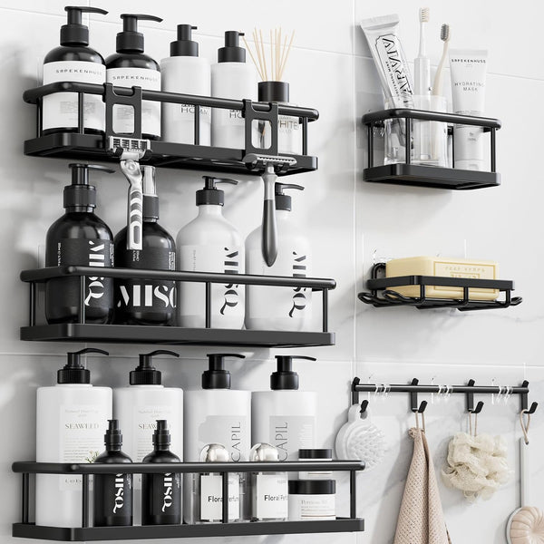 6 Pack Adhesive Rustproof Shower Caddy