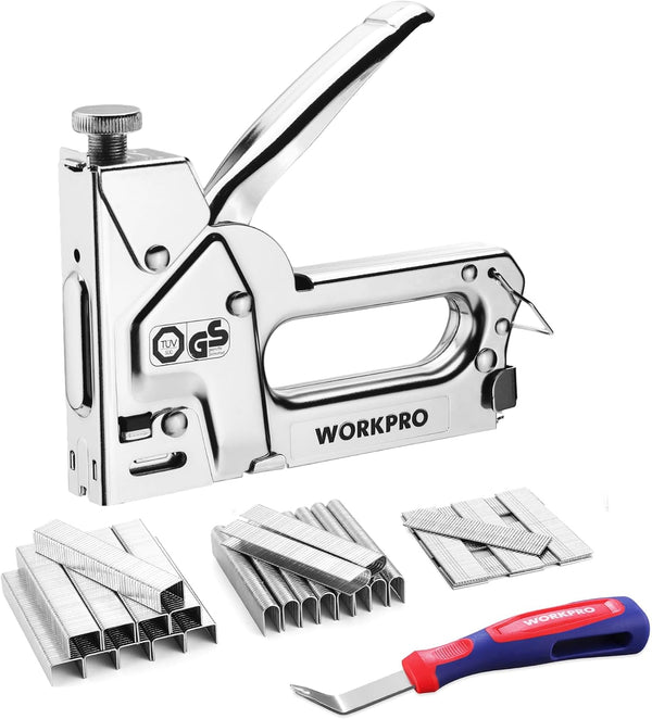 WORKPRO 3-In-1 Upholstery Staple Gun With 3000 Staples And Remover