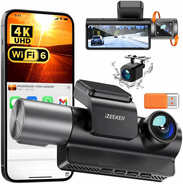 4K 3-Channel Front and Rear Dash Cam