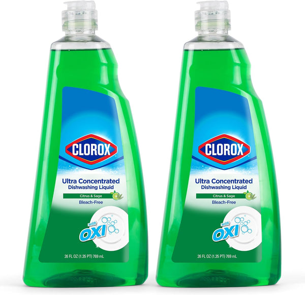 2 Bottles Clorox Ultra Concentrated Dish Soap with OXI