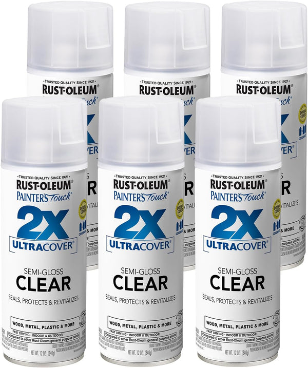 6-Pack Rust-Oleum Painter's Touch 2X Semi-Gloss Clear Spray Paint