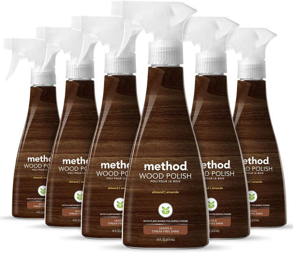 6-Pack Method Almond Wood Polish 14 Oz