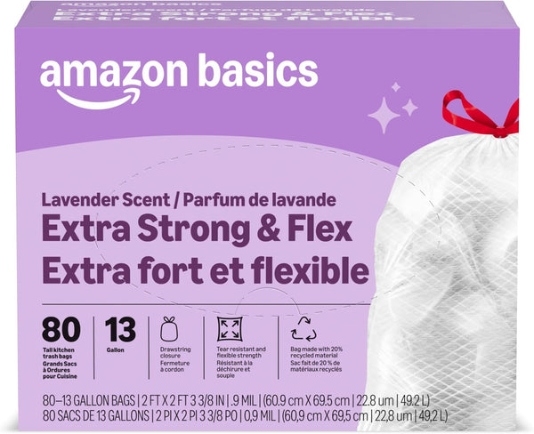 80 Amazon Basics Ultra-Force Kitchen Trash Bags