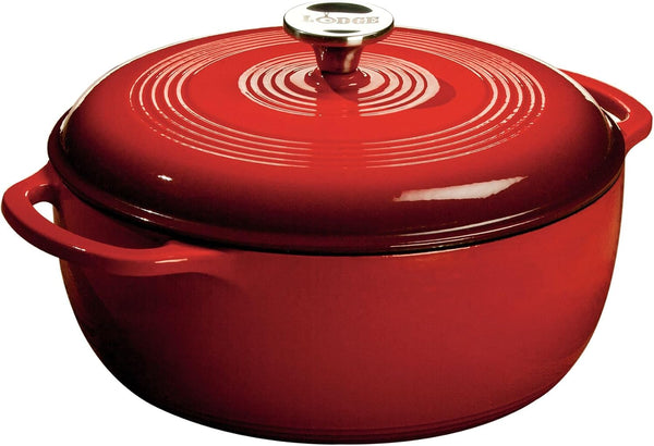 6-Qt Lodge Enamel Cast Iron Dutch Oven