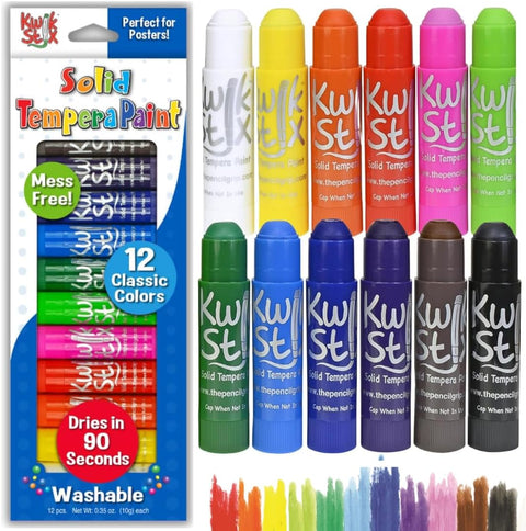 Kwik Stix 12-Color Solid Tempera Paint Sticks