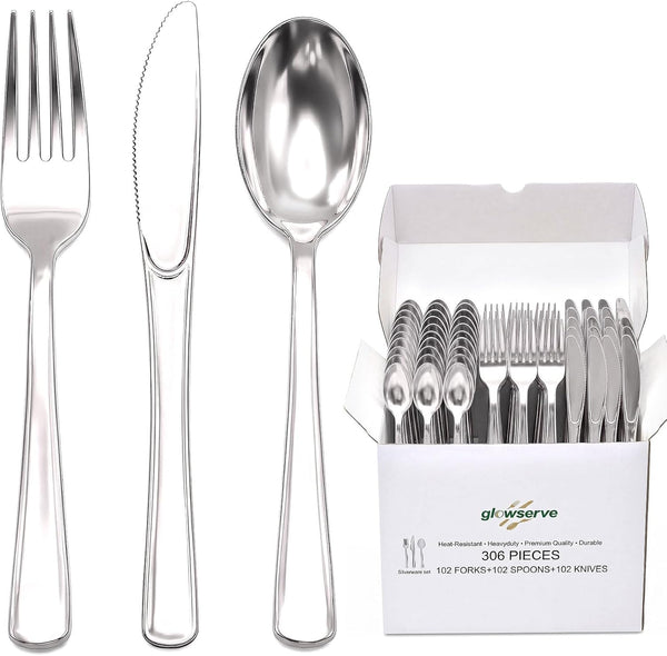 306 Pack Disposable Plastic Silverware Cutlery Set