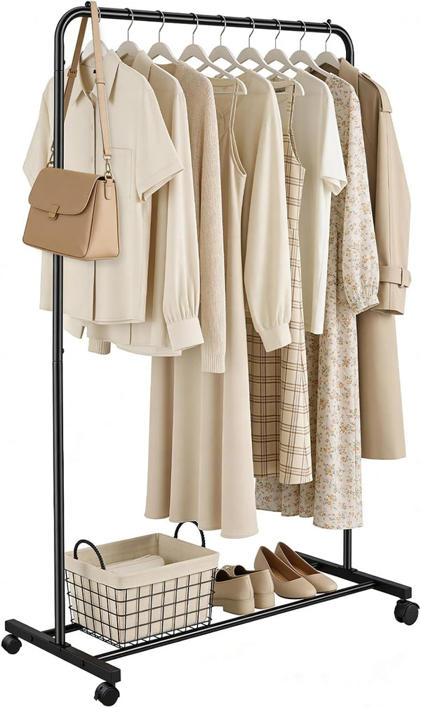 Rolling Clothes Rack Garment Organizer with Wheels