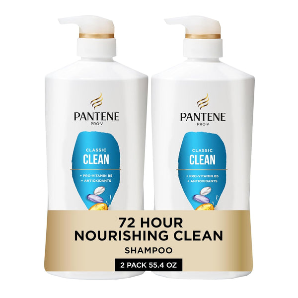 2 Bottles Pantene Classic Clean Shampoo