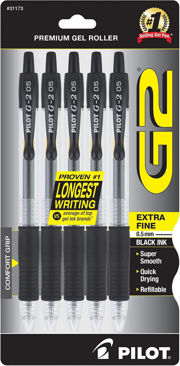 5-Pack PILOT G2 Premium Gel Pens