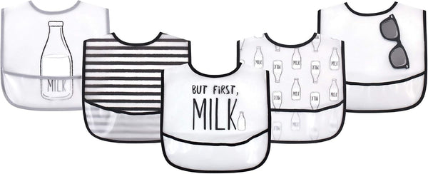 5-Pack Little Treasure Baby Waterproof PEVA Bibs