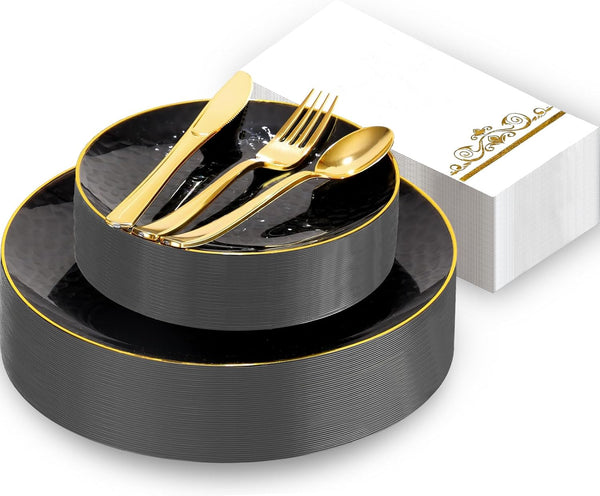 150 Piece Disposable Plastic Dinnerware Set