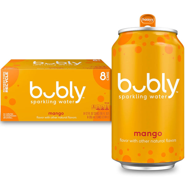 8 Cans Bubly Mango Sparkling Water