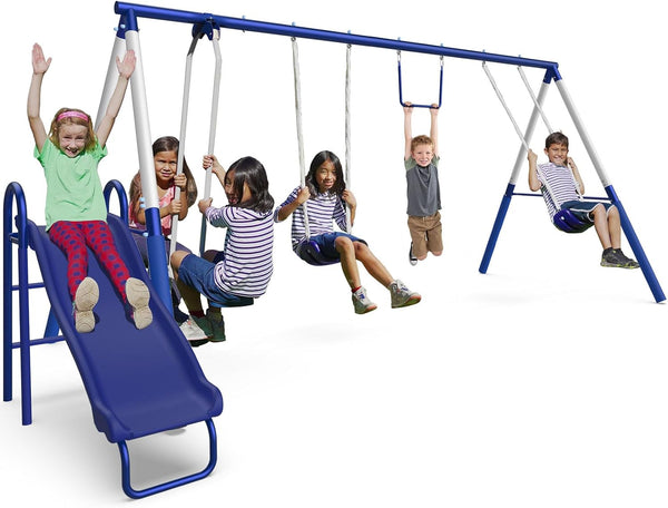 Sportspower Arcadia Metal Swing Set with Slide
