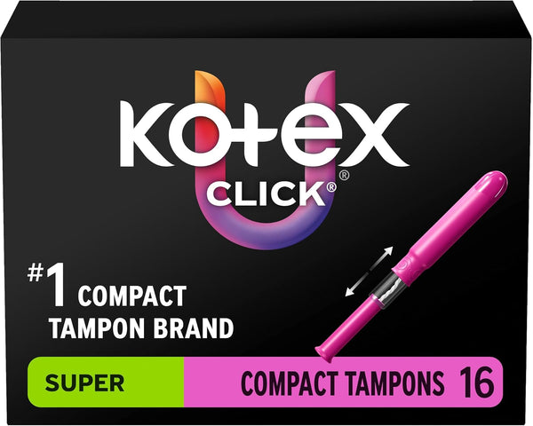 128 Count Kotex Click Compact Super Tampons
