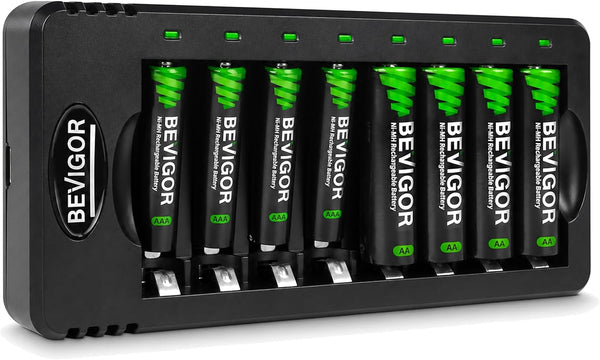 8 Rechargeable AA & AAA Batteries with Charger