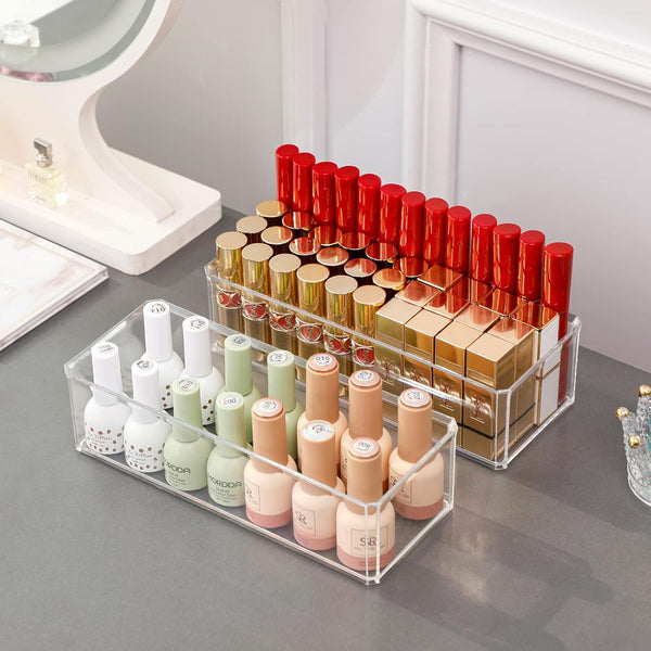 2-Pack Clear Makeup Brush Holder with Lid
