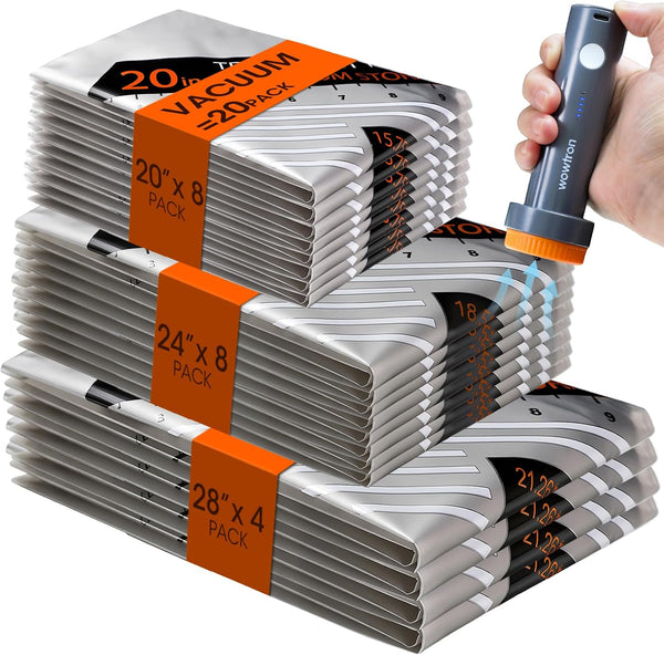 20-Pack Vacuum Storage Bags with Rechargeable Air Pump