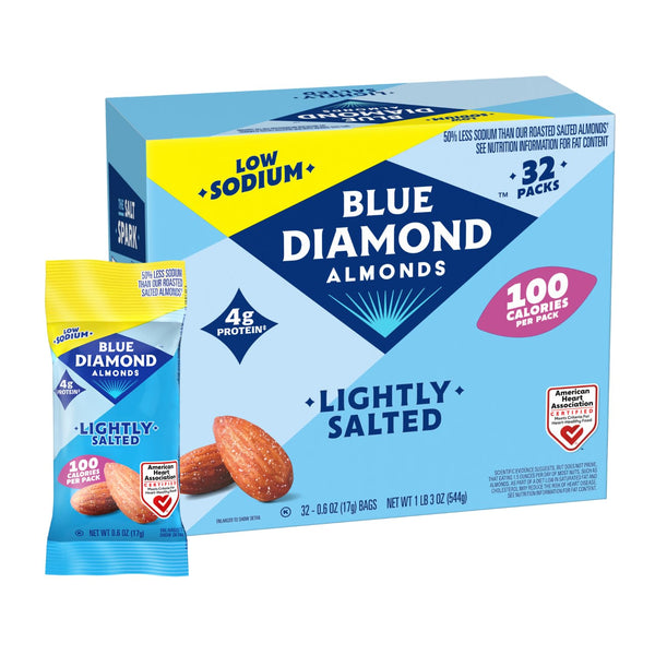 32 Blue Diamond Almonds Low Sodium Lightly Salted Snack Nuts