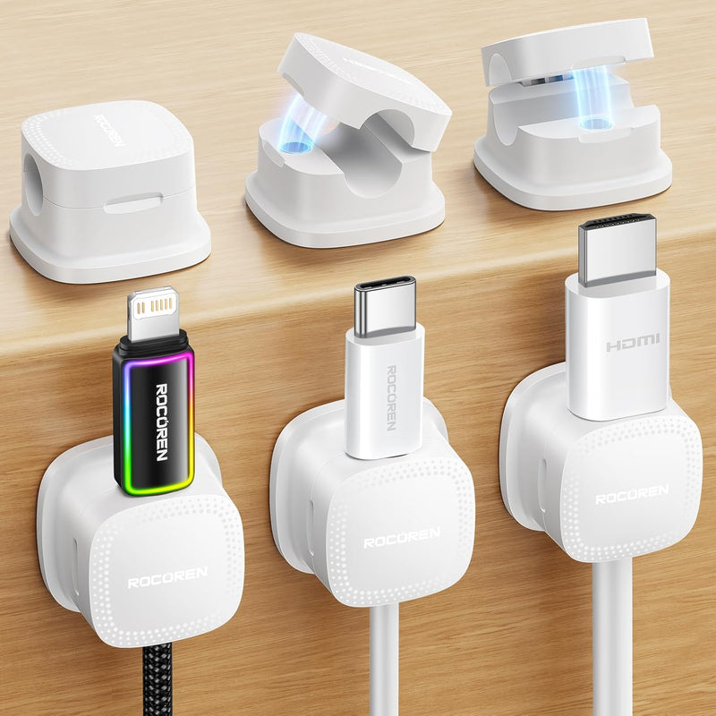 6 Magnetic Cable Clip Cord Organizers